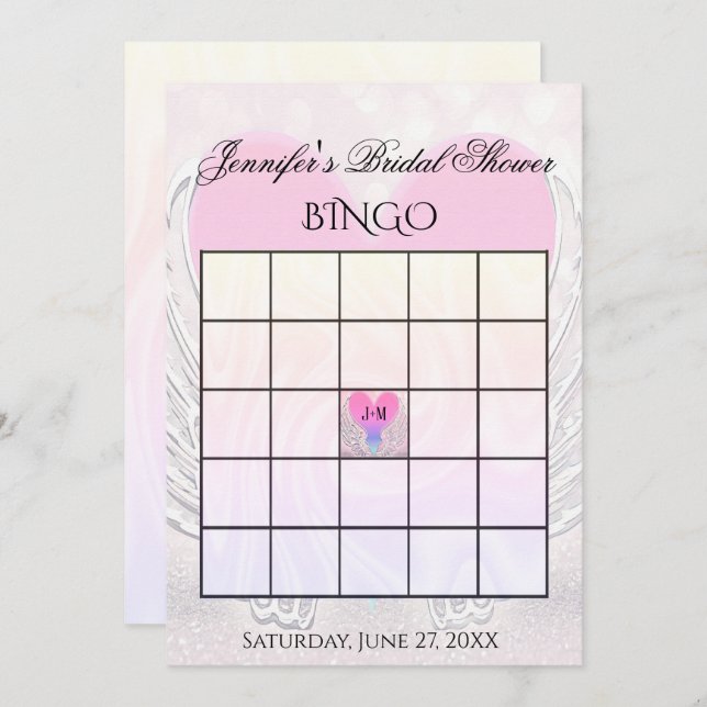Invitation Modèle de jeu Fête des mariées Bingo (Devant / Derrière)