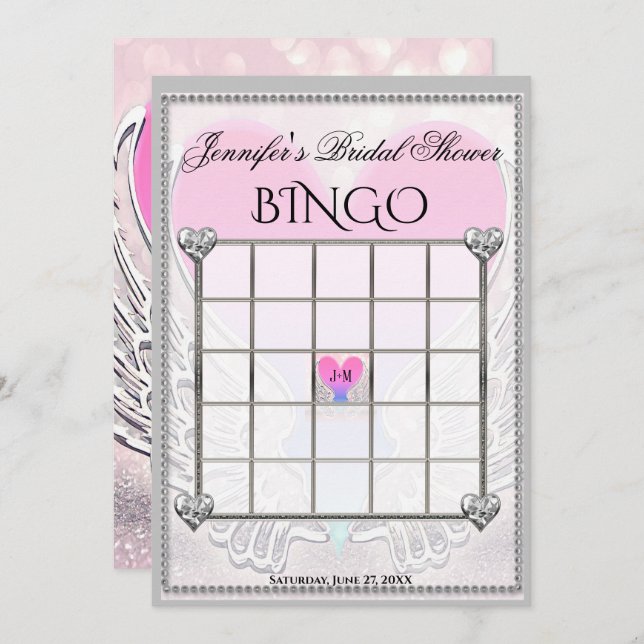 Invitation Modèle de jeu Fête des mariées Bingo (Devant / Derrière)