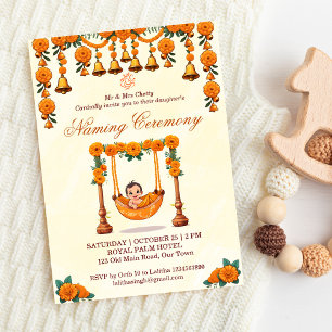 Invitation Modèle de la cérémonie indienne de baptême du berc