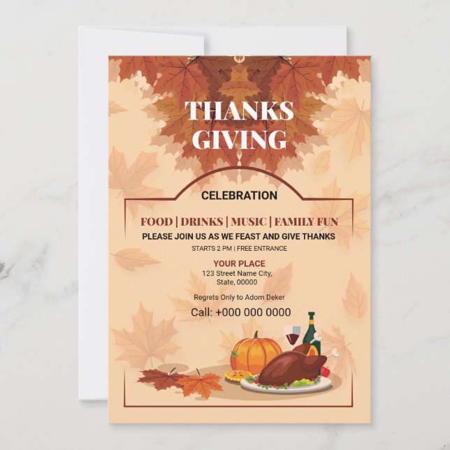 Invitation Modèle de la circulaire de fête d'automne (Devant)