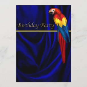 Invitation Modèle de la fête d'anniversaire du Blue Macaw Par
