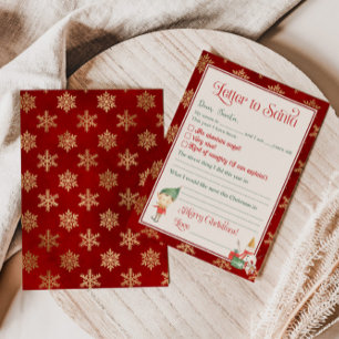 Invitation Modèle de lettre au Père Noël de garçon