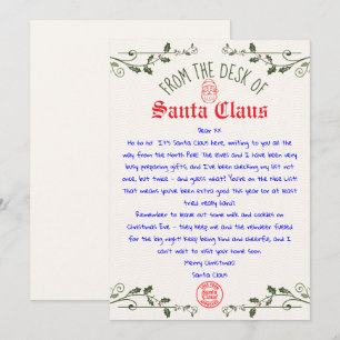 Invitation Modèle de lettre du Père Noël éditable imprimable