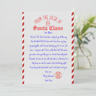 Invitation Modèle de lettre Père Noël imprimable modifiable