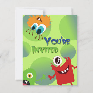 Invitation Modèle de l'invitation de Fun Monsters Birthday Pa