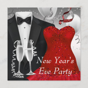 Invitation Modèle de l'invitation de la soirée rouge Tuxedo n