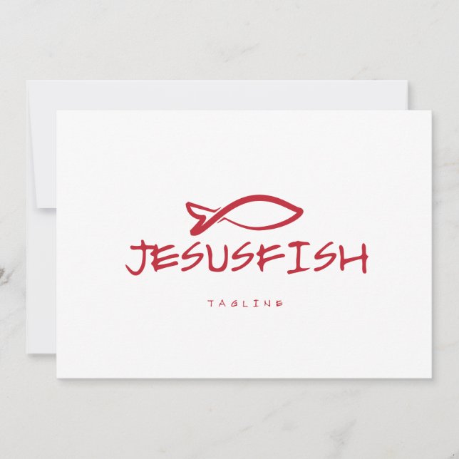 Invitation modèle de logo Poisson JÉSUS (Devant)