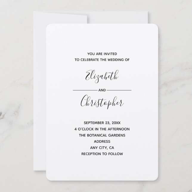 Invitation modèle de mariage 1b (Devant)