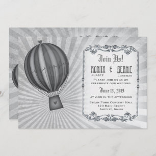 Invitation Modèle de mariage d'aviateur de Steampunk