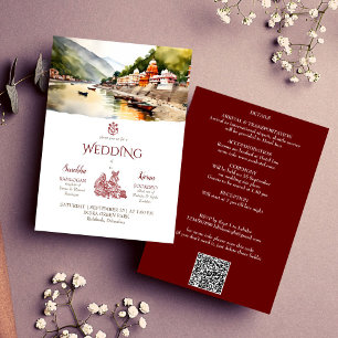 Invitation Modèle de mariage de destination indienne Rishikes