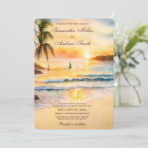 Modèle de mariage de plage tropicale
