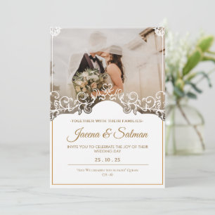 Invitation Modèle de mariage personnalisable avec monogramme