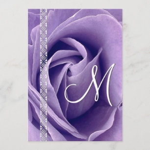 Invitation Modèle de mariage Rose et Dentelle Violette G900