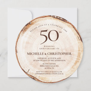 Invitation Modèle de Mariage Rustique pour le 50e anniversair
