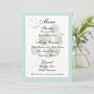 Invitation Modèle de menu de mariage bohème Eucalyptus, récep