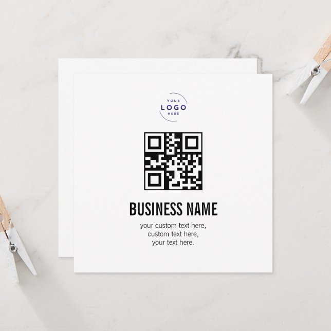 Invitation Modèle de nom de logo d'entreprise de code QR pers (Devant/Arrière en situation)