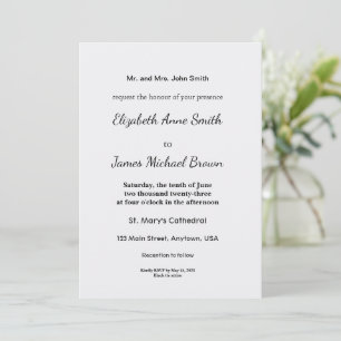 Invitation Modèle de panneau de bienvenue blanc minimaliste