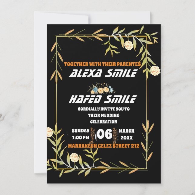 Invitation Modèle de panneau de bienvenue pour la fête de mar (Devant)