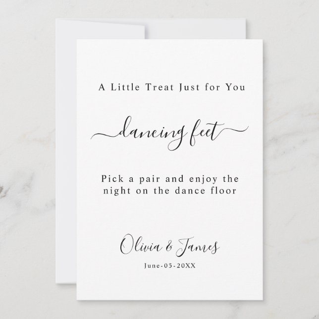 Invitation Modèle de panneau de mariage pour pieds dansants, (Devant)