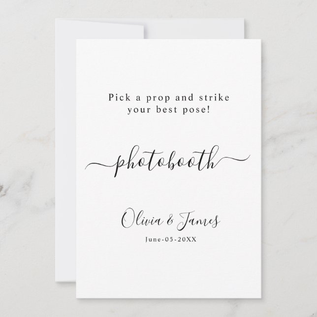 Invitation Modèle de panneau de Photomaton de mariage, (Devant)