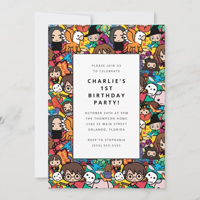 Invitation Modèle de personnage Harry Potter pour anniversair (Devant)