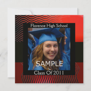 Invitation MODELE DE PHOTO AVEC VAGUES STYLÉES MONOGRAMME, No