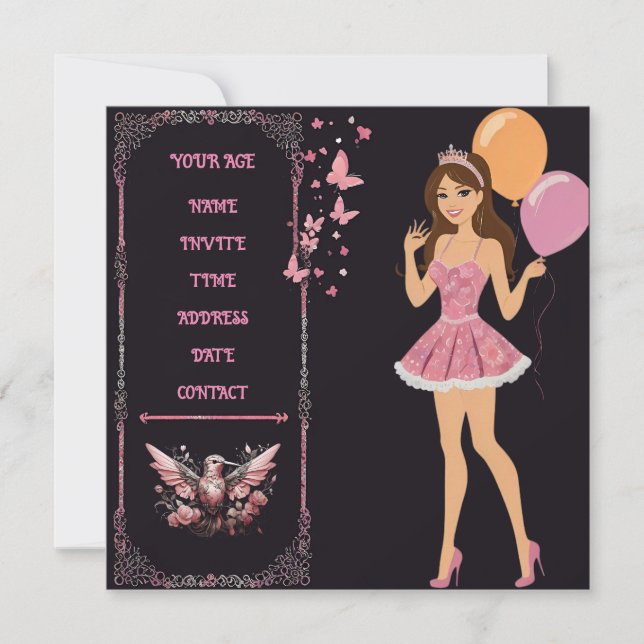 Invitation Modèle de photo d'anniversaire que vous pouvez ent (Devant)