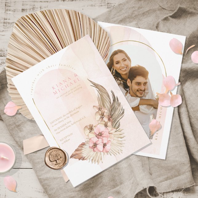 Invitation Modèle de photo de mariage Boho Oasis ID959 (Créateur téléchargé)