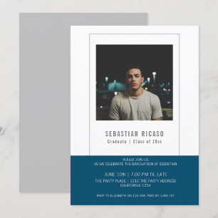 Invitation Modèle de photo de remise de diplômes personnalisé