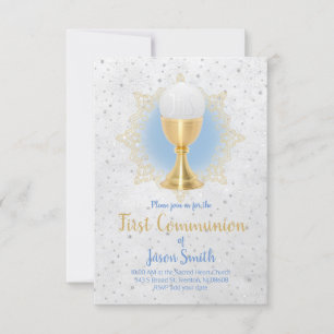 Invitation modèle de première communion pour garçon catholiqu