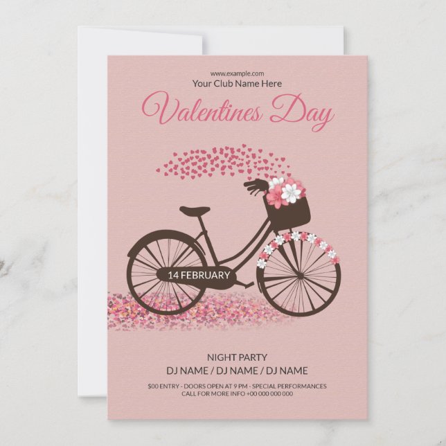 Invitation Modèle de prospectus de la fête des Valentines imp (Devant)