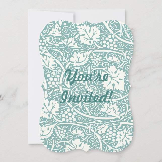 Invitation Modèle de raisin de William Morris sarcelle turquo (Devant)
