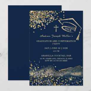 Invitation Modèle de remise de diplômes et de confirmation Bl