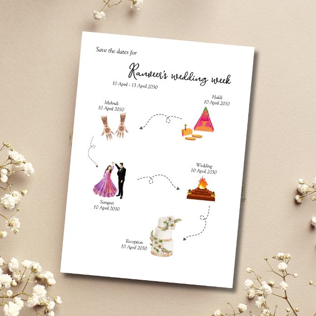 Invitation Modèle de sauvegarde de la date de la semaine de m (Créateur téléchargé)