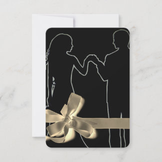 Invitation Modèle de silhouette de mariée et de marié noir