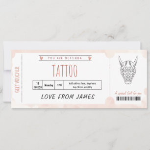 Invitation Modèle de ticket de bon de tatouage surprise modif