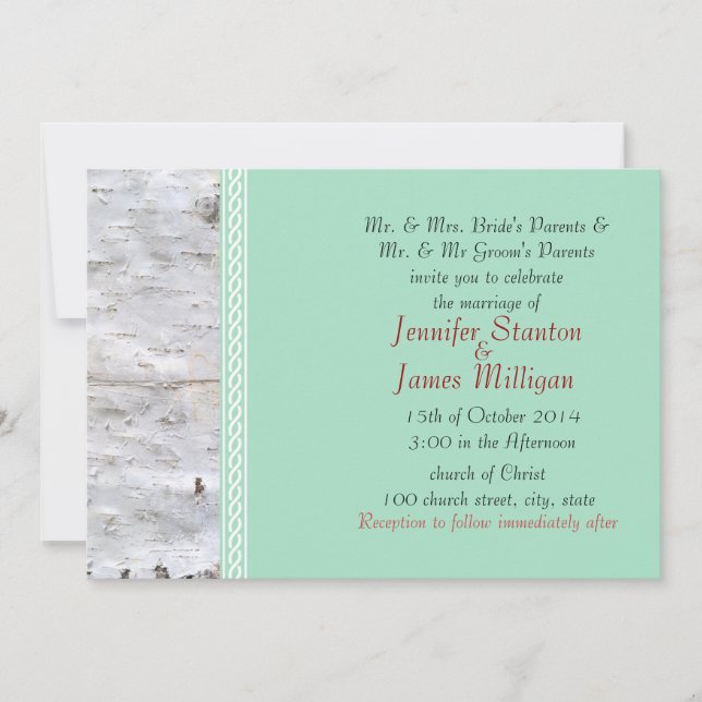 Invitation Modèle d'écorce de bouleau (Devant)