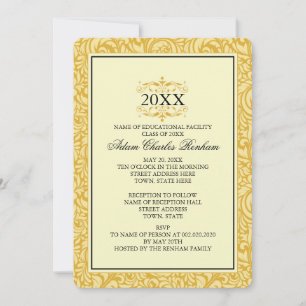 Invitation Modèle d'études Jaune doré Formal