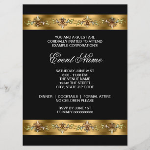 Invitation Modèle d'événement de fête d'entreprise noir et or