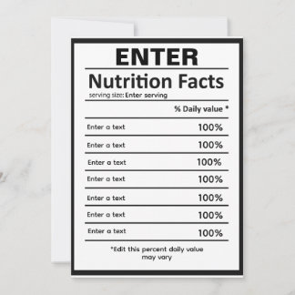 Invitation Modèle d'informations nutritionnelles personnalisé