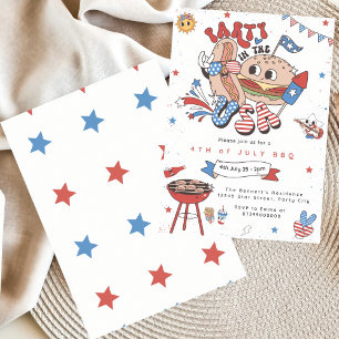 Invitation Modèle d'invitation 4 juillet BBQ modifiable Retro