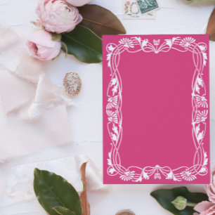 Invitation Modèle d'invitation à cadre Art Nouveau floral ros