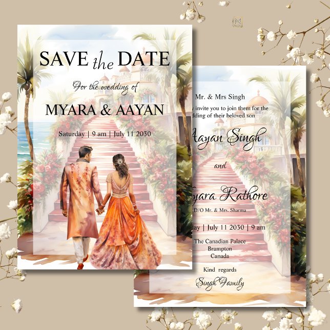 Invitation Modèle d'invitation à Indian Beach Save the Date (Créateur téléchargé)