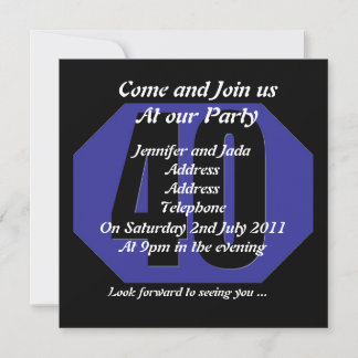 Invitation modèle d'invitation à la 40e fête