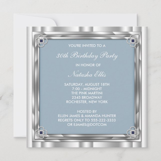 Invitation Modèle d'invitation à la fête d'anniversaire Silve (Devant)