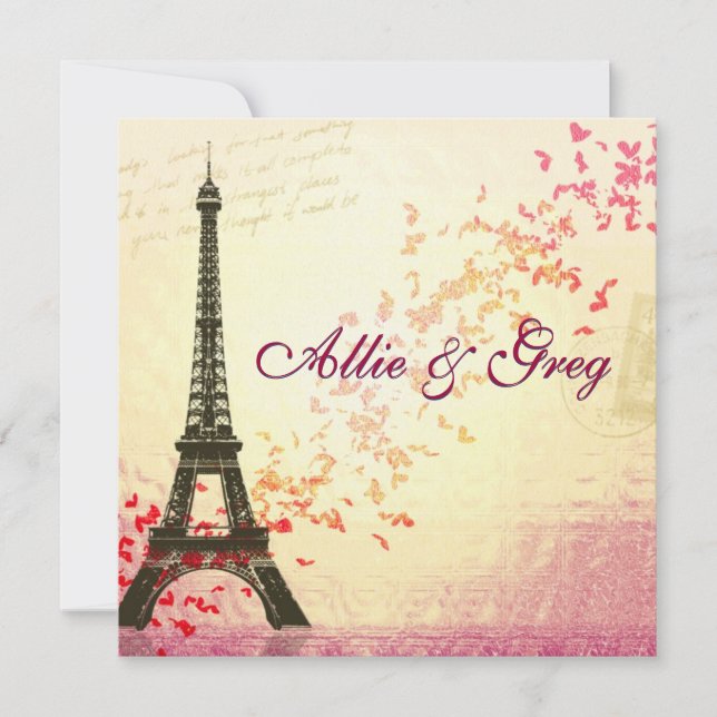 Invitation modèle d'invitation à thème français simple et élé (Devant)