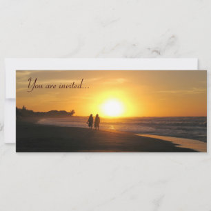 Invitation modèle d'invitation à un mariage au coucher du sol