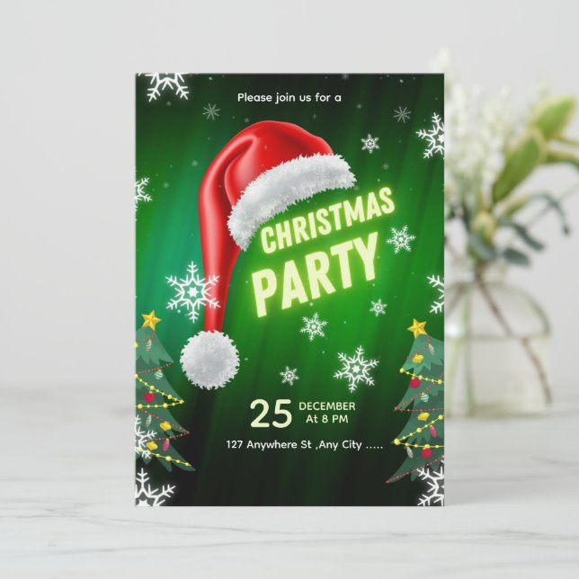 Invitation Modèle d'invitation à une fête de Noël (Debout devant)