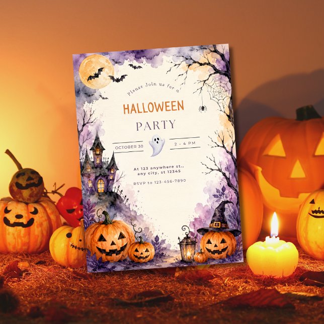 Invitation Modèle d'invitation à une fête d'Halloween à l'aqu (Créateur téléchargé)