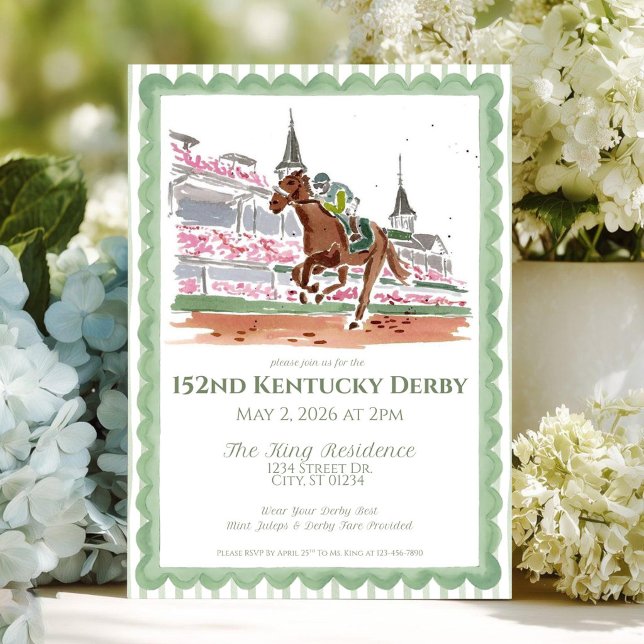 Invitation Modèle d'invitation à une fête du Kentucky Derby | (Créateur téléchargé)